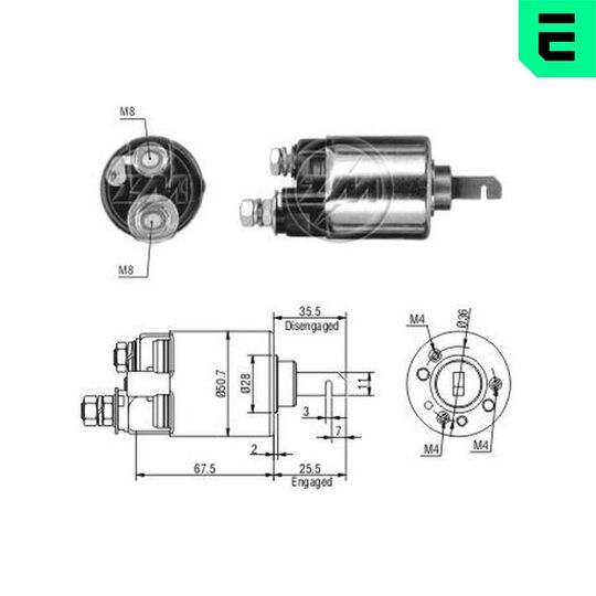 ZM603 - Solenoid, startmotor 