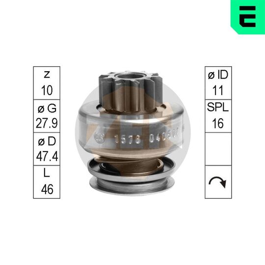 ZN1576 - Frihjulsväxel, startmotor 