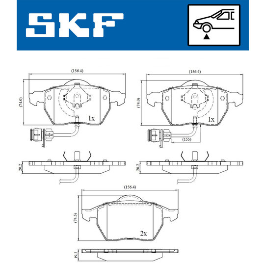 VKBP 80113 E - Bromsbeläggssats, skivbroms 