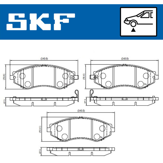 VKBP 80570 A - Bromsbeläggssats, skivbroms 