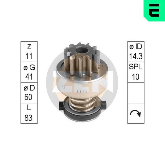 ZN1179 - Freewheel Gear, starter 