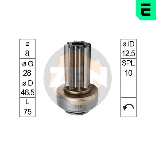 ZN1016 - Freewheel Gear, starter 