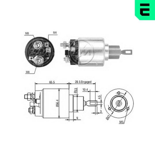 ZM1674 - Solenoid, startmotor 