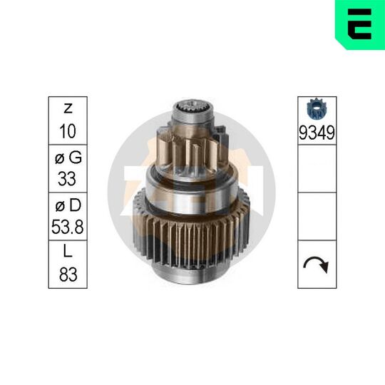 ZN0816 - Freewheel Gear, starter 