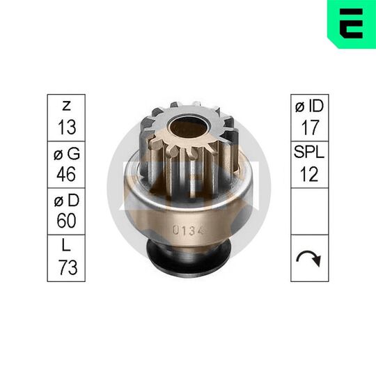 ZN0134 - Freewheel Gear, starter 