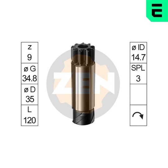 ZN0035 - Drev, startmotor 