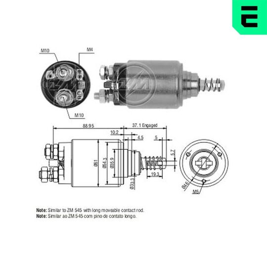 ZM1545 - Solenoid Switch, starter 