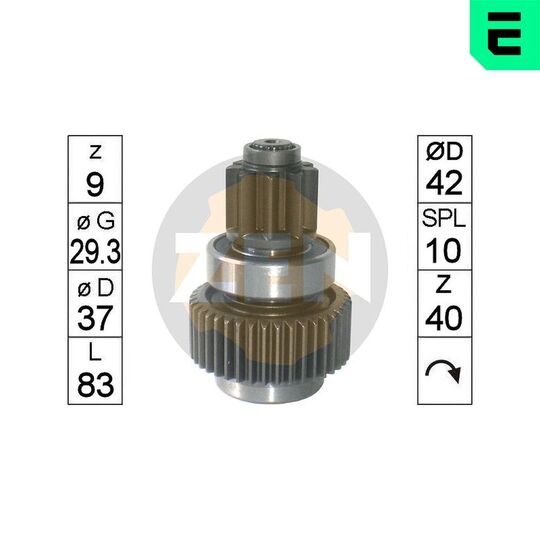 ZN1863 - Freewheel Gear, starter 