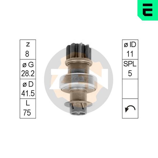 ZN0951 - Frihjulsväxel, startmotor 