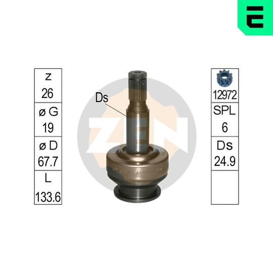 ZN1661 - Freewheel Gear, starter 