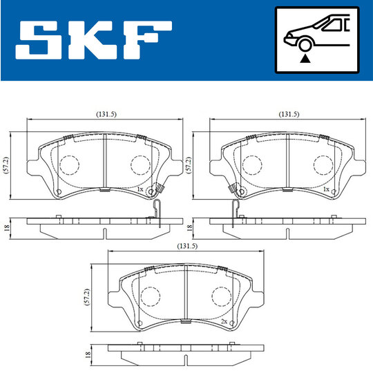 VKBP 80330 A - Piduriklotsi komplekt,ketaspidur 