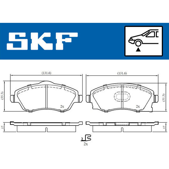 VKBP 80062 A - Bromsbeläggssats, skivbroms 