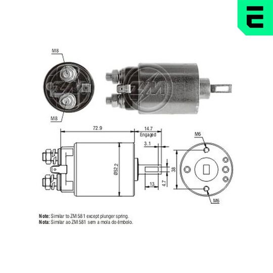 ZM680 - Solenoid Switch, starter 