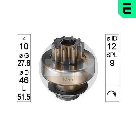 ZN0747 - Freewheel Gear, starter 