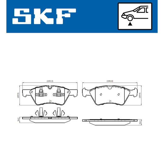 VKBP 80402 - Bromsbeläggssats, skivbroms 