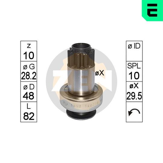 ZN1890 - Frihjulsväxel, startmotor 