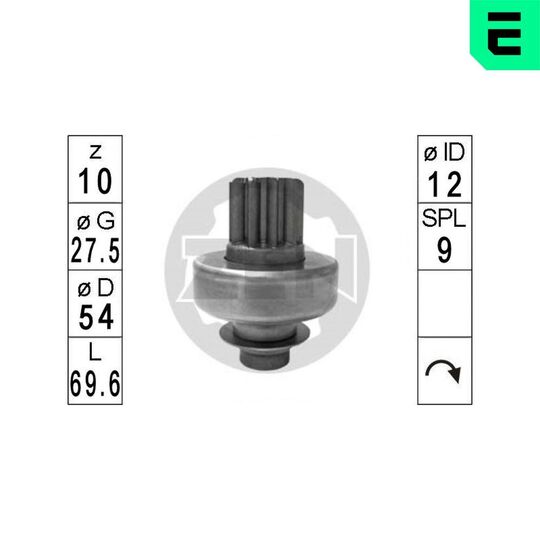 ZN1705 - Frihjulsväxel, startmotor 