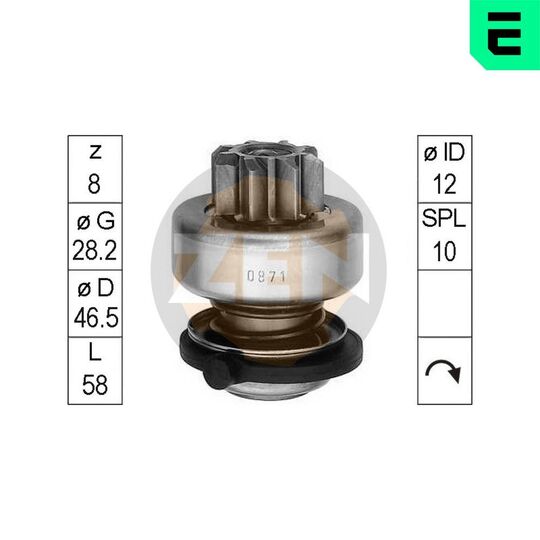 ZN0871 - Freewheel Gear, starter 