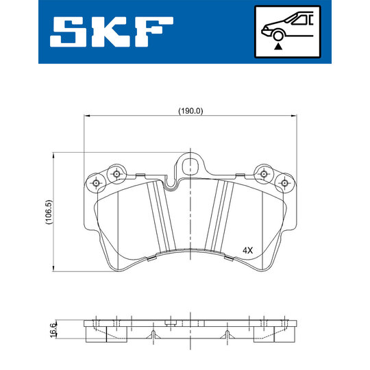 VKBP 80370 - Bromsbeläggssats, skivbroms 