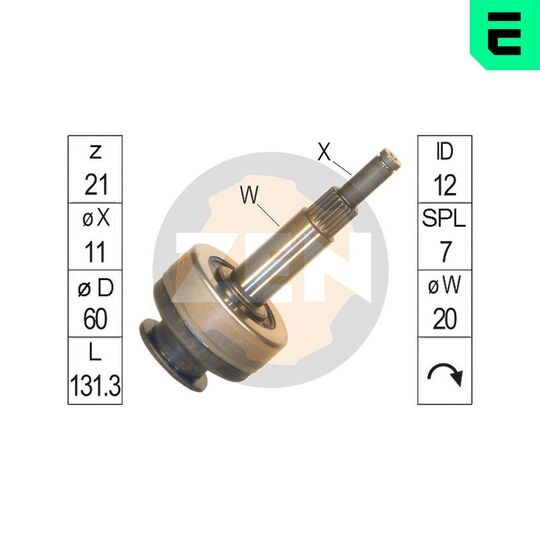 ZN1679 - Freewheel Gear, starter 