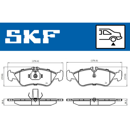 VKBP 90362 - Bromsbeläggssats, skivbroms 