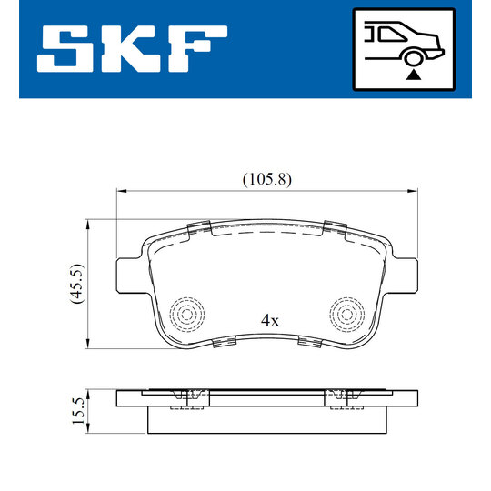 VKBP 90058 - Bromsbeläggssats, skivbroms 