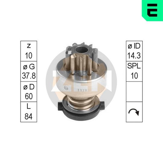 ZN1178 - Freewheel Gear, starter 