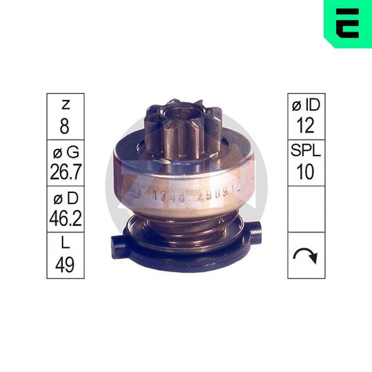 ZN1708 - Freewheel Gear, starter 