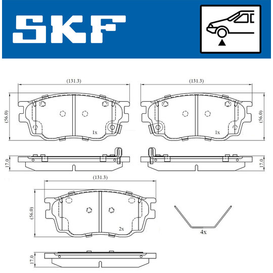 VKBP 80619 A - Bromsbeläggssats, skivbroms 