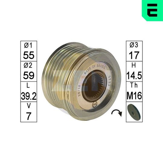 ZN5722 - Alternator Freewheel Clutch 