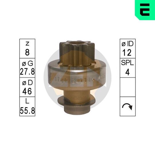 ZN1704 - Freewheel Gear, starter 