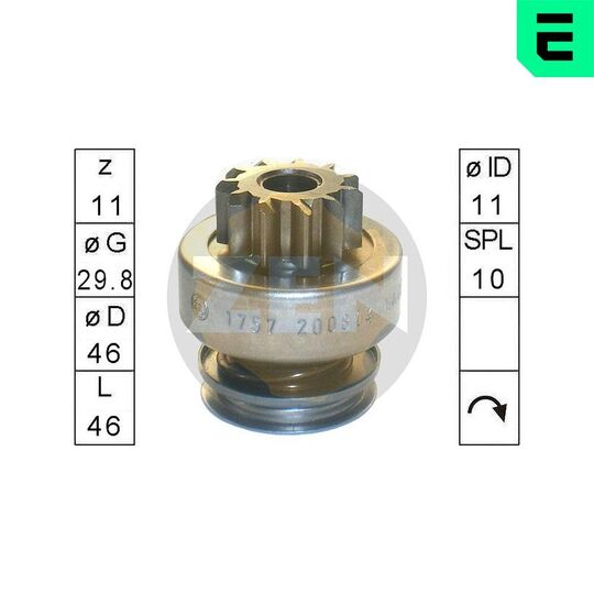 ZN1757 - Freewheel Gear, starter 