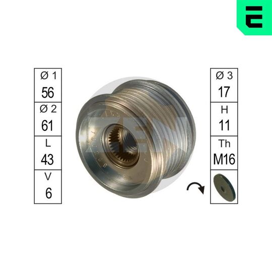 ZN5378 - Frihjulskoppling, generator 