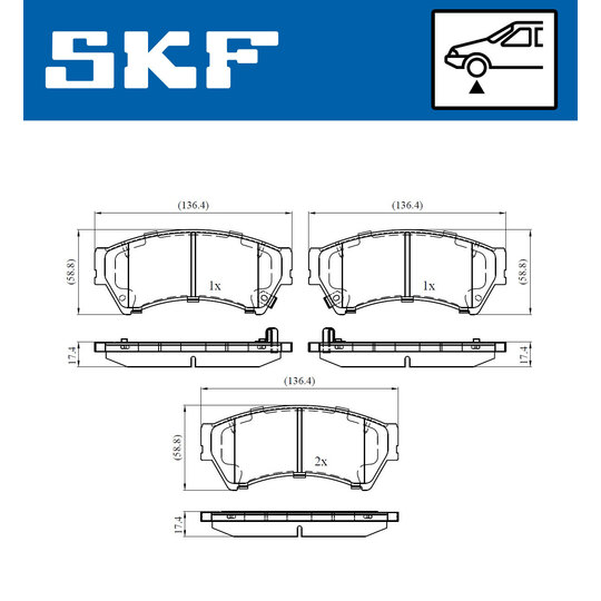 VKBP 80410 A - Piduriklotsi komplekt,ketaspidur 