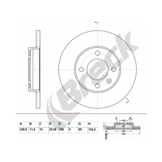 BR 011 SA100 - Brake Disc 