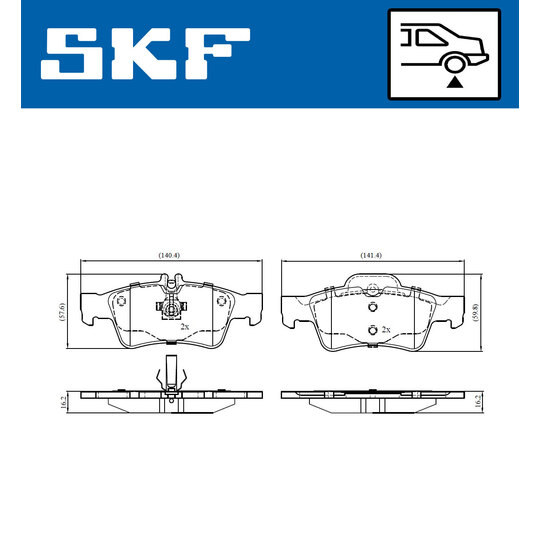 VKBP 90065 - Bromsbeläggssats, skivbroms 