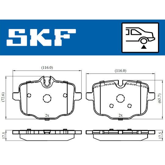 VKBP 90366 - Bromsbeläggssats, skivbroms 