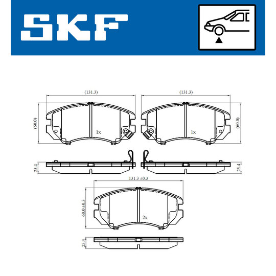 VKBP 80258 A - Piduriklotsi komplekt,ketaspidur 