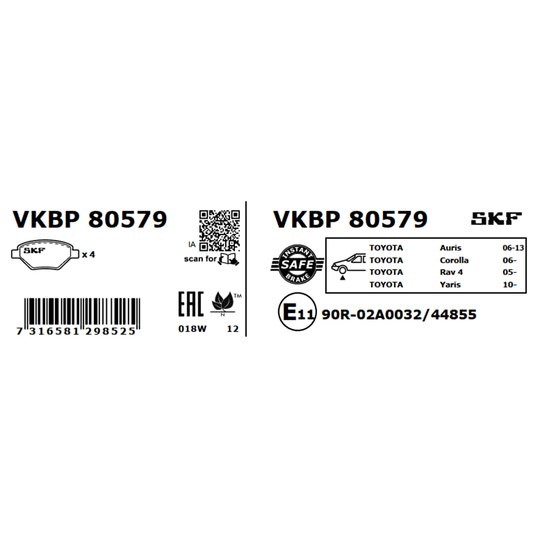 VKBP 80579 - Brake Pad Set, disc brake 