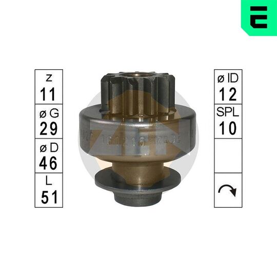 ZN1822 - Freewheel Gear, starter 