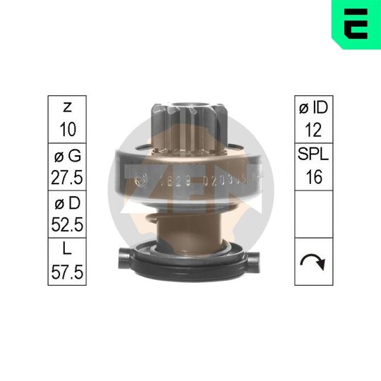 ZN1629 - Freewheel Gear, starter 