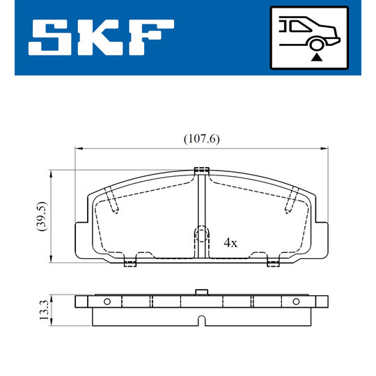 VKBP 90255 - Piduriklotsi komplekt,ketaspidur 