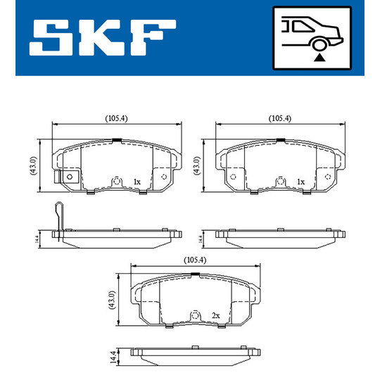 VKBP 90620 A - Piduriklotsi komplekt,ketaspidur 