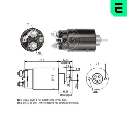 ZM760 - Solenoid Switch, starter 