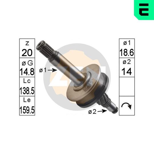 ZN1853 - Freewheel Gear, starter 