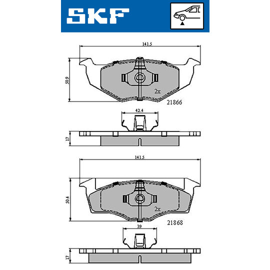 VKBP 80278 - Piduriklotsi komplekt,ketaspidur 