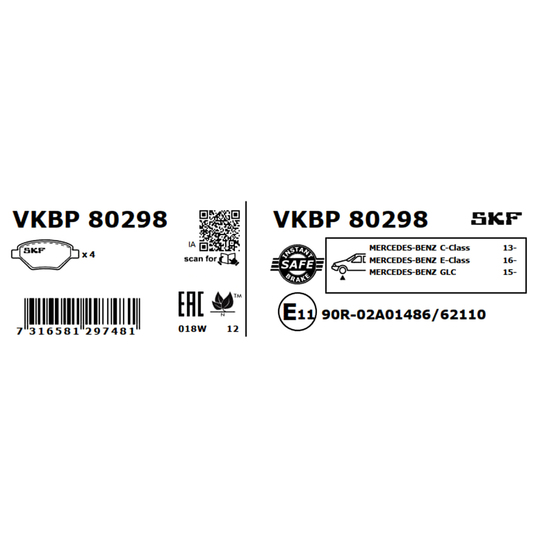 VKBP 80298 - Piduriklotsi komplekt,ketaspidur 