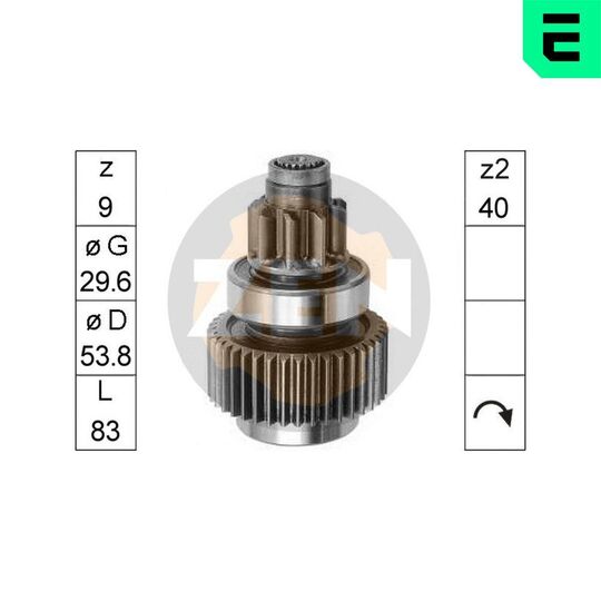 ZN0818 - Freewheel Gear, starter 