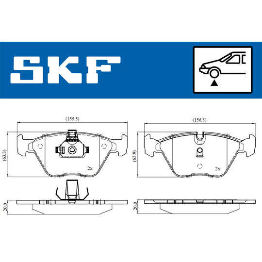 VKBP 80311 - Bromsbeläggssats, skivbroms 