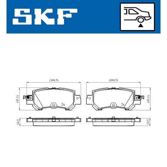 VKBP 90418 A - Bromsbeläggssats, skivbroms 